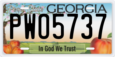 GA license plate PWO5737