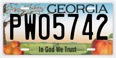 GA license plate PWO5742