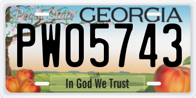 GA license plate PWO5743