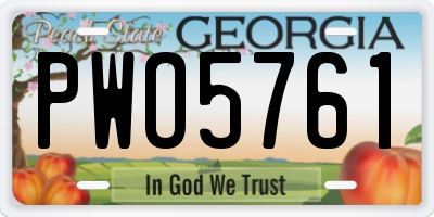 GA license plate PWO5761