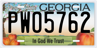 GA license plate PWO5762