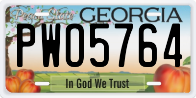 GA license plate PWO5764