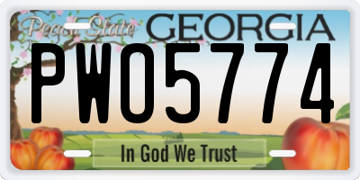 GA license plate PWO5774
