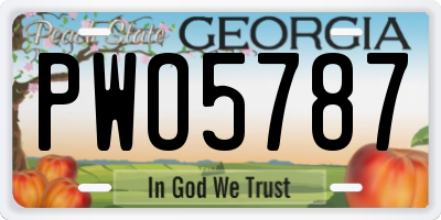 GA license plate PWO5787