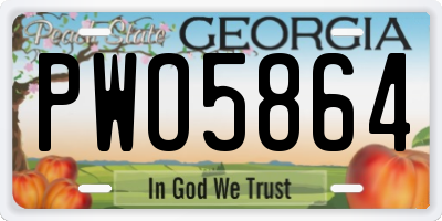 GA license plate PWO5864