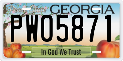 GA license plate PWO5871