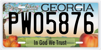 GA license plate PWO5876
