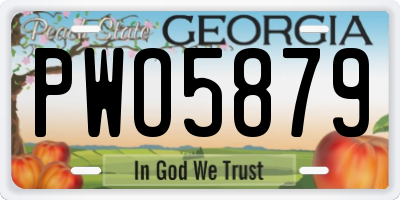 GA license plate PWO5879