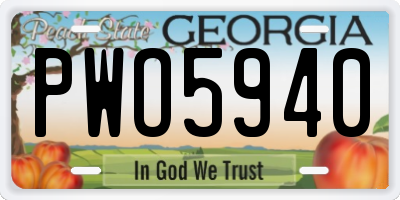 GA license plate PWO5940