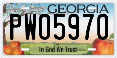 GA license plate PWO5970