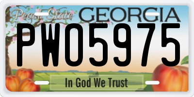 GA license plate PWO5975