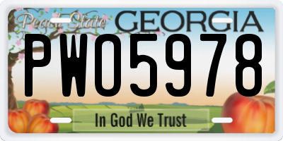 GA license plate PWO5978