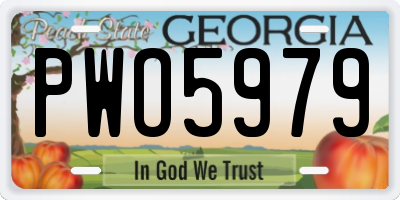 GA license plate PWO5979