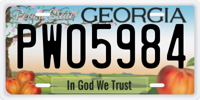 GA license plate PWO5984