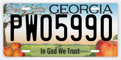GA license plate PWO5990