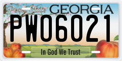 GA license plate PWO6021