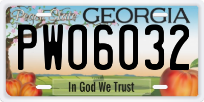 GA license plate PWO6032