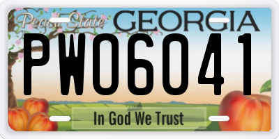 GA license plate PWO6041