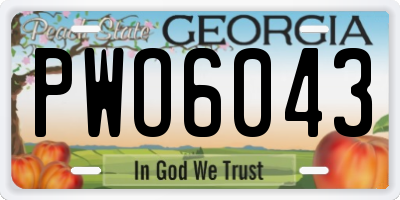 GA license plate PWO6043