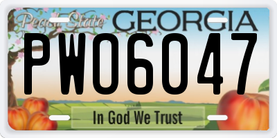 GA license plate PWO6047