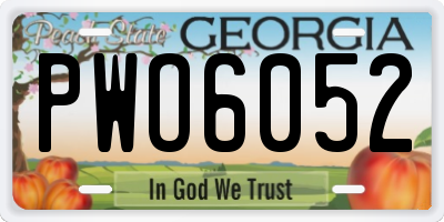 GA license plate PWO6052