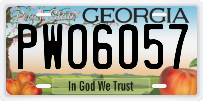 GA license plate PWO6057