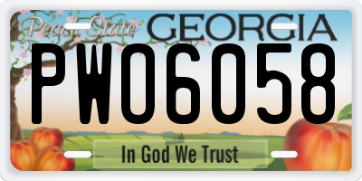 GA license plate PWO6058