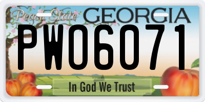 GA license plate PWO6071