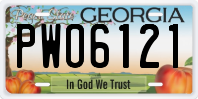 GA license plate PWO6121