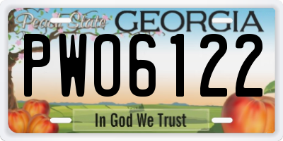 GA license plate PWO6122