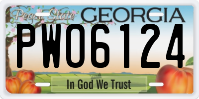 GA license plate PWO6124