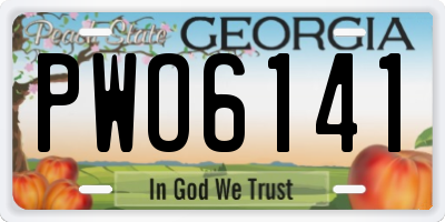 GA license plate PWO6141