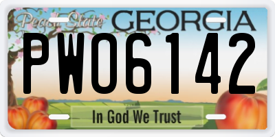 GA license plate PWO6142
