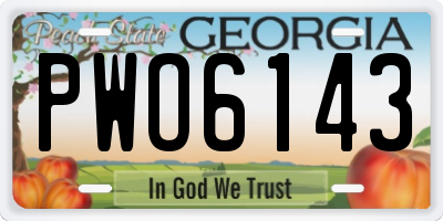 GA license plate PWO6143
