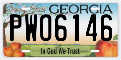 GA license plate PWO6146