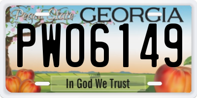 GA license plate PWO6149