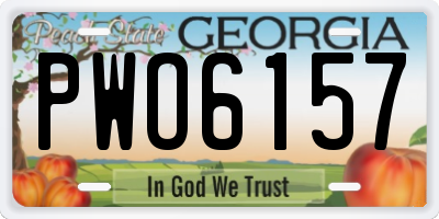 GA license plate PWO6157