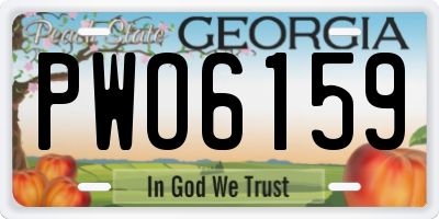 GA license plate PWO6159