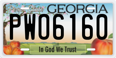 GA license plate PWO6160