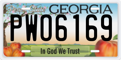 GA license plate PWO6169