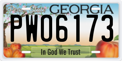 GA license plate PWO6173