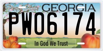 GA license plate PWO6174