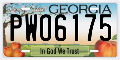 GA license plate PWO6175