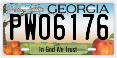 GA license plate PWO6176