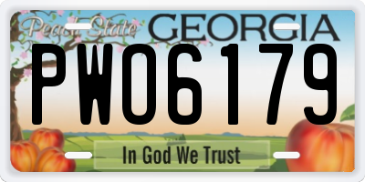 GA license plate PWO6179