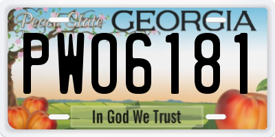 GA license plate PWO6181