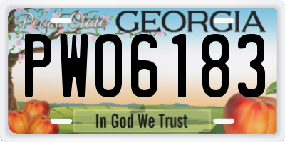 GA license plate PWO6183