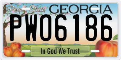 GA license plate PWO6186