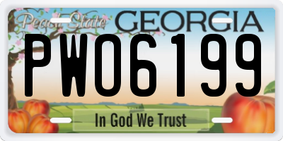 GA license plate PWO6199