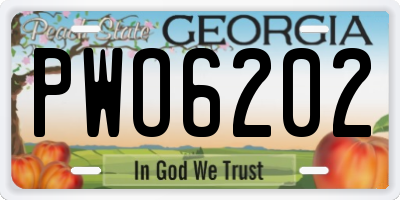 GA license plate PWO6202